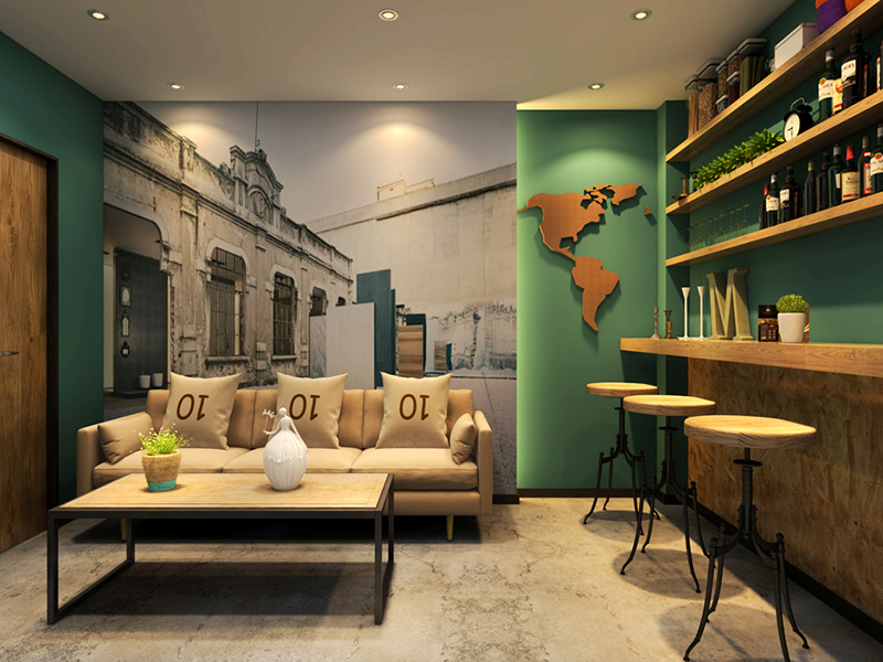 杭州姿慕美發歐美風裝修設計案例